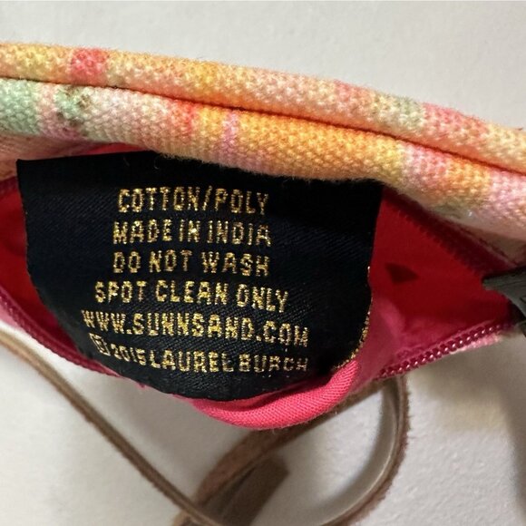 Laurel Burch Dog Print Crossbody Bag Small Canvas Purse Sun N Sand Adjustable - Picture 7 of 10